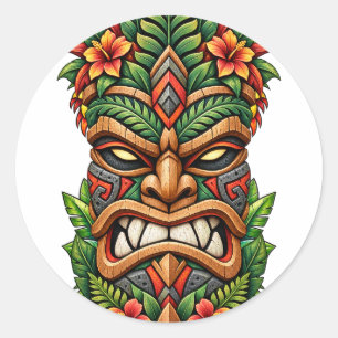 Autocollant Masque Flamme Tropicale