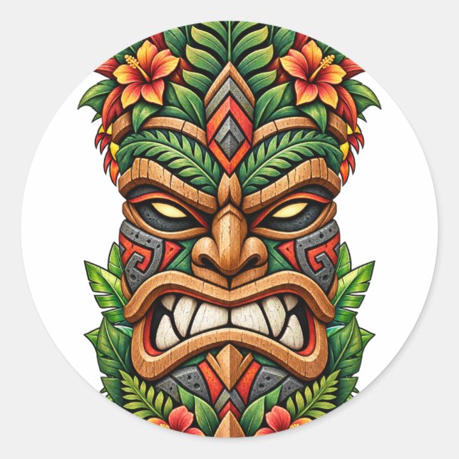 Autocollant Masque Flamme Tropicale (Devant)