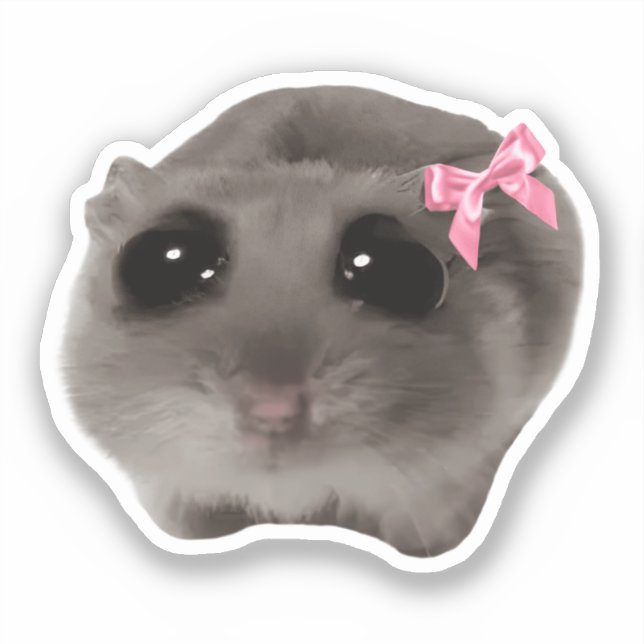 Autocollant Mème de Hamster Triste Coquette (Recto)