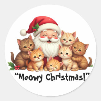 Autocollant Meow Noël – Autocollant de chat mignon