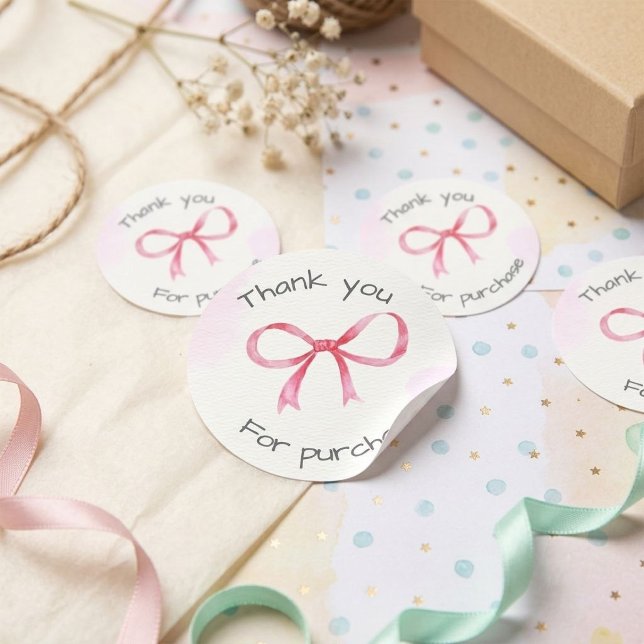Autocollant merci bow 🎀 (Créateur téléchargé)