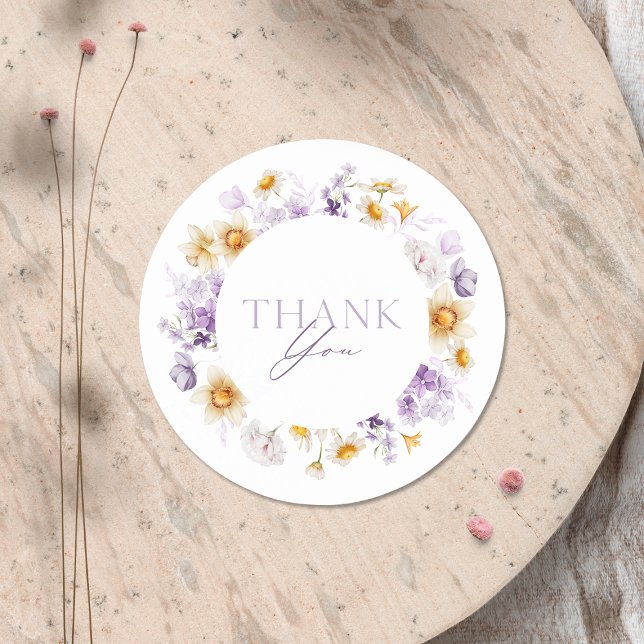 Autocollant Merci Floral Élégant (Créateur téléchargé)