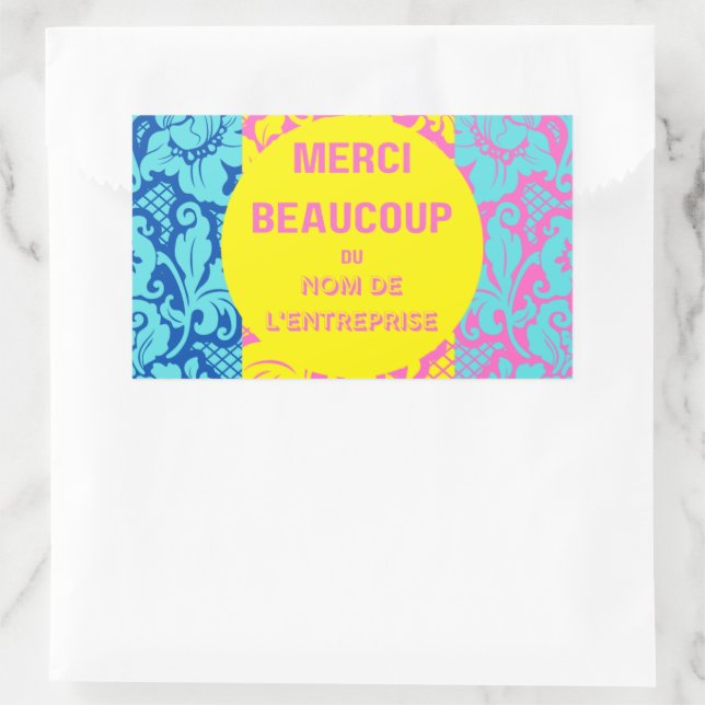 Autocollant "Merci"- "merci beaucoup"-Design 1 (Sac)