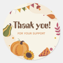 Autocollant Merci – Motif Feuilles d'Automne pour 