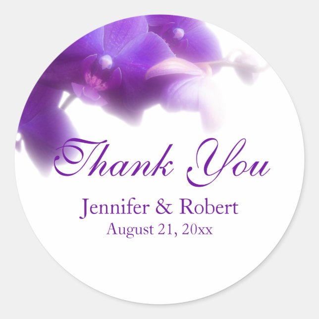 Autocollant Merci Orchidée Violette (Devant)