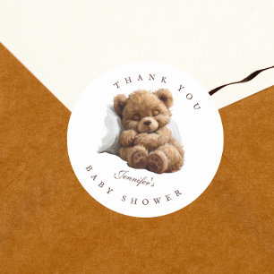 Autocollant Merci Ourson Mignon Aquarelle