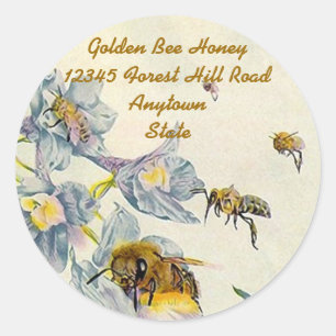 Autocollant Miel Abeilles Matin Fleurs de gloire A