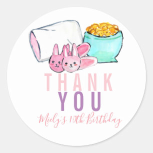 Autocollant mignon d'anniversaire de soirée