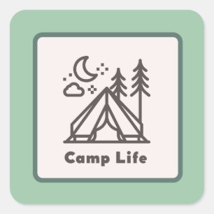 Autocollant mignon de camping / plein air camper