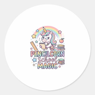 Autocollant mignon de l'école de magie Unicorn Pen