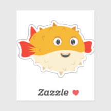 Autocollant mignon de poisson-globe