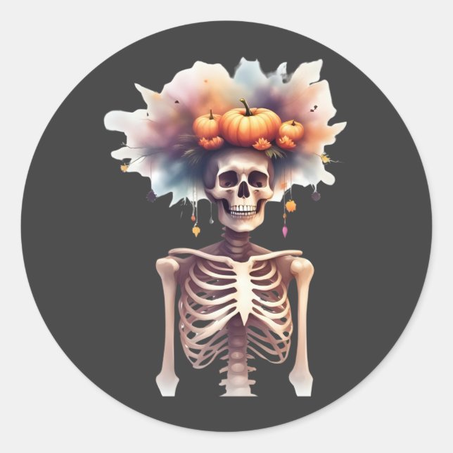Autocollant mignon et effrayant d'Halloween – Sque (Devant)