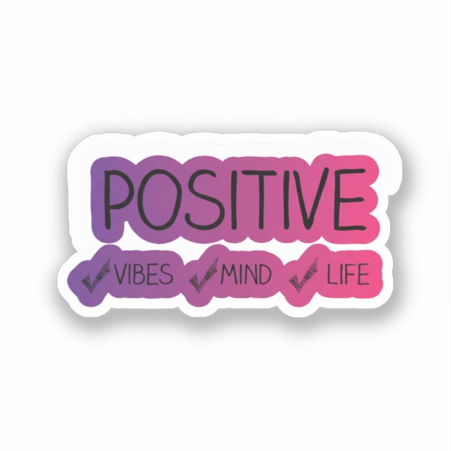 Autocollant Mignon Vibes Positives – Véritable Min (Recto)