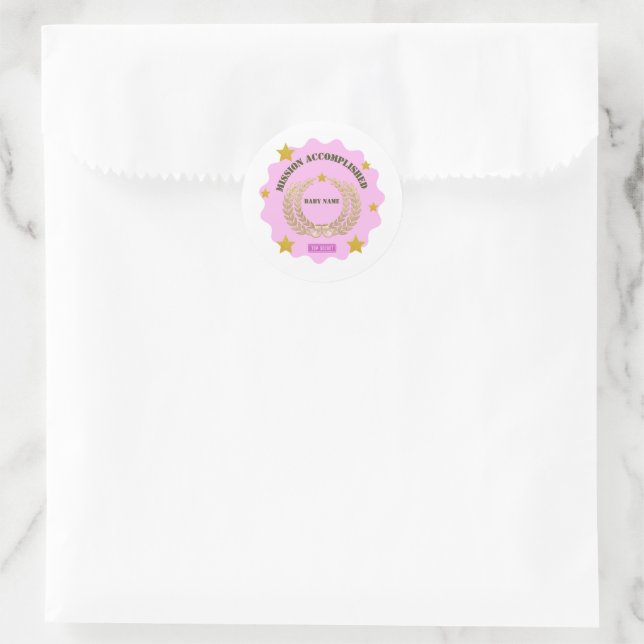 Autocollant militaire rose — Mission accomplie pou (Sac)