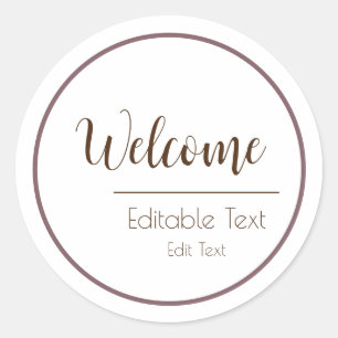 Autocollant minimaliste à motif rond de bienvenue