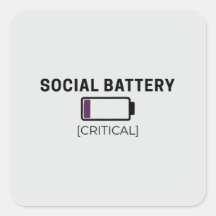 Autocollant Minimaliste Batterie Sociale Faible