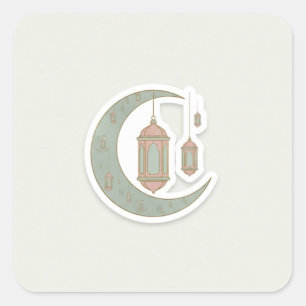 Autocollant Minimaliste Boho Ramadan Lune & Lanter
