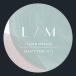 Autocollant minimaliste pour pinceau pastel Aquare<br><div class="desc">Un sticker minimaliste pour brosse aquarelle dans deux tons turquoise clair et mauve avec une police sans serif élégante est parfait pour une marque complète et merveilleusement pair avec d'autres produits correspondants de notre collection "Modern Serenity". Il est si facile de customiser avec un seul clic du bouton et vous...</div>