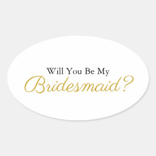Autocollant minimaliste 'Will You Be My Bridesmaid