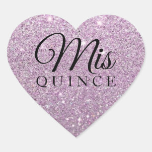 Autocollant Mis Quince Parties scintillant violet