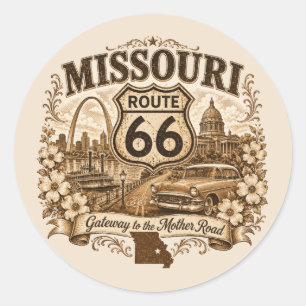 Autocollant Missouri Route 66 Gateway Road