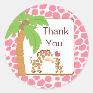 Autocollant moderne de baby shower de safari de