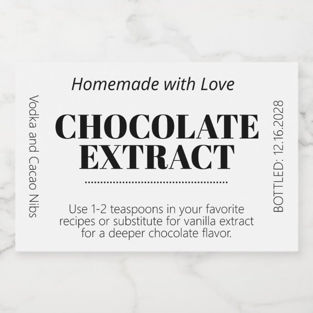 Autocollant moderne d'étiquette d'extrait de choco (Étiquettes simples)