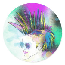 Autocollant Mohawk Punk