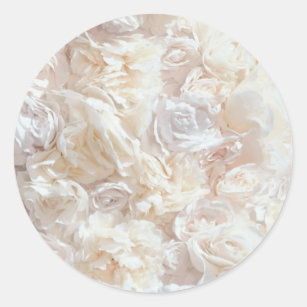 Autocollant mol blanc de tissu de pétale de rose