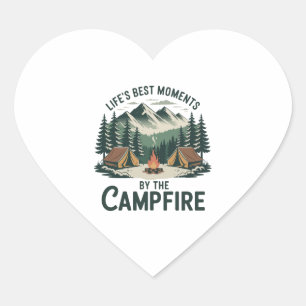 Autocollant Moments au feu de camp Tente de camp