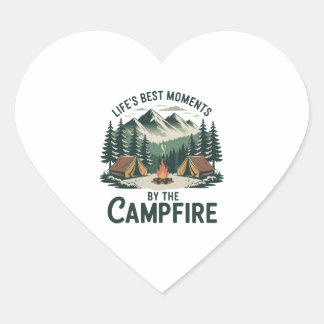 Autocollant Moments au feu de camp | Tente de camp