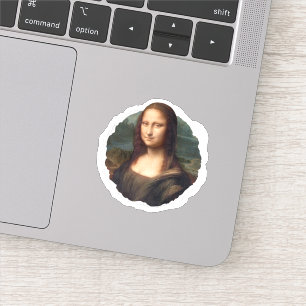 Autocollant Mona Lisa, badge en papier déchiré