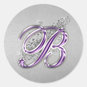 Autocollant Monogramme B de Parties scintillant vi