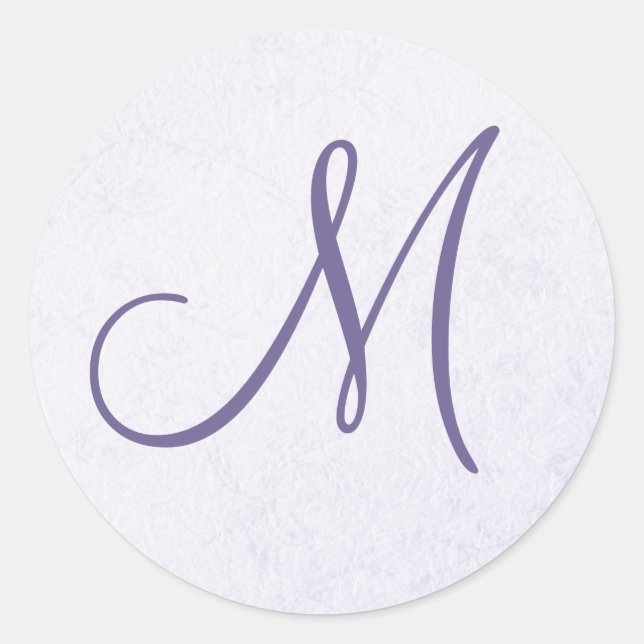 Autocollant Monogramme Lavande violette (Devant)