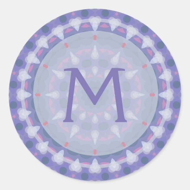 Autocollant monogramme Lavender Kaleidoscope (Devant)