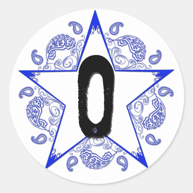 Autocollant Monogramme "O" bleu occidental (Devant)