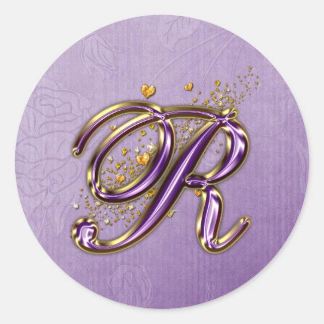 Autocollant Monogramme R de Parties scintillant vi (Devant)