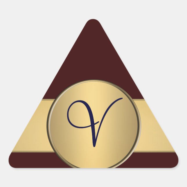 Autocollant monogramme triangle - Customisé (Devant)