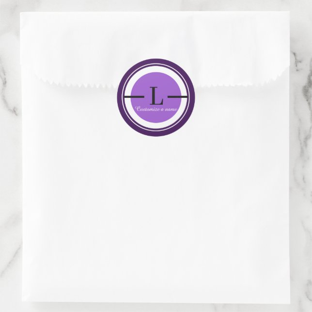 Autocollant monogramme violet lettre L (Sac)