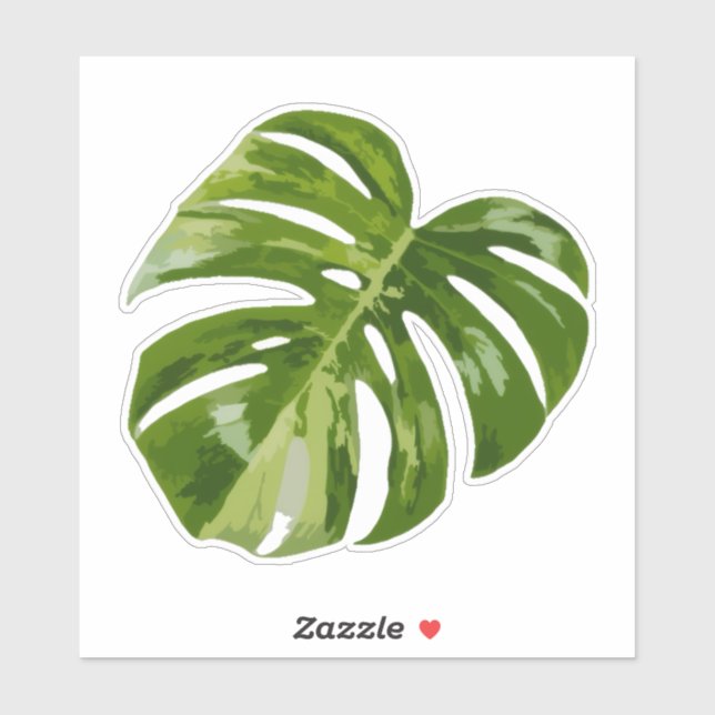 Autocollant Monstera panaché – Feuille claire coup (Feuille)
