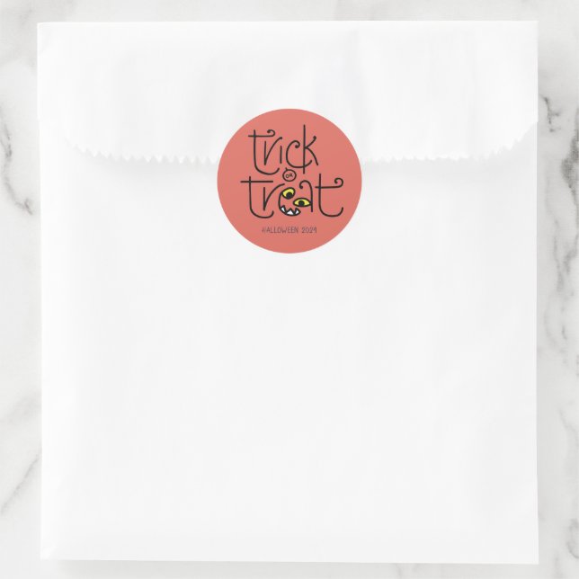 Autocollant monstrueux de ruse ou de gâteau - oran (Sac)