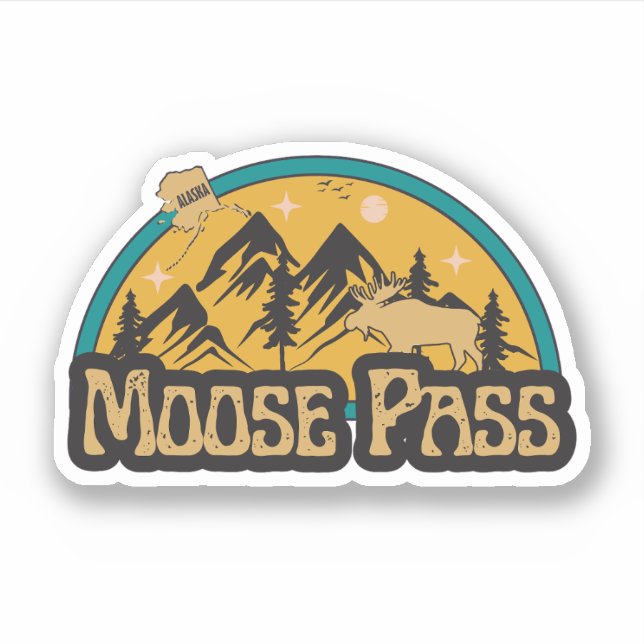 Autocollant Moose Pass, Alaska (Devant)