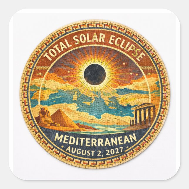 Autocollant Mosaic  Éclipse solaire totale 2027 (Devant)