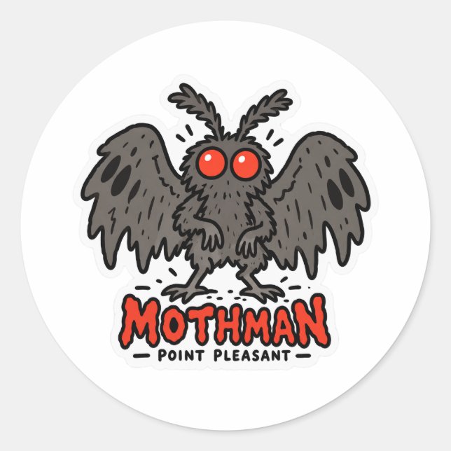 Autocollant Mothman Point Pleasant WV Cryptide (Devant)