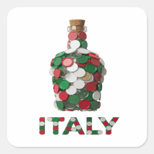 Autocollant motif ITALIE Argenté Snappy
