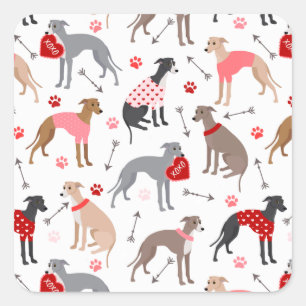 Autocollant Motif italien Greyhound Valentine