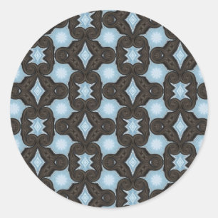 autocollant motif marron et bleu