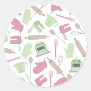 Autocollant Motif rose et vert Cuisine