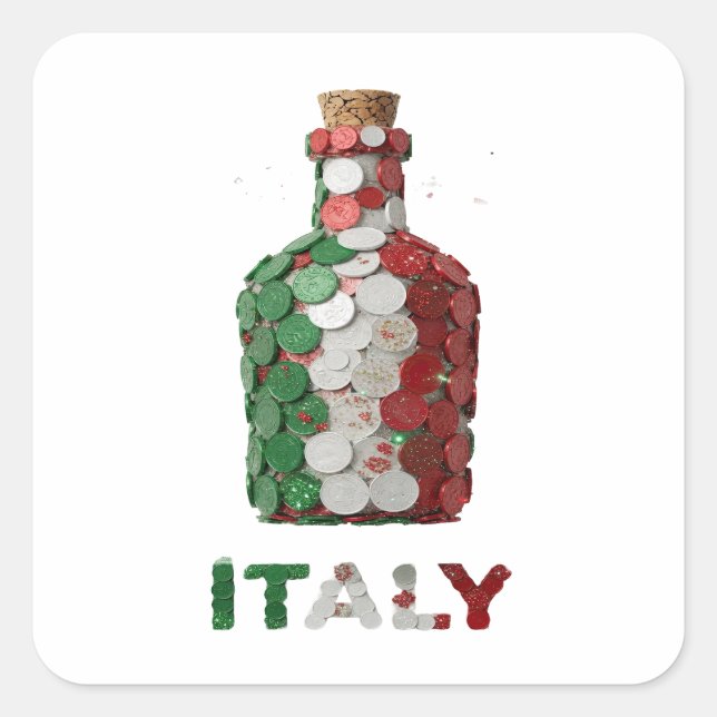Autocollant motif Unique Green ITALY (Devant)
