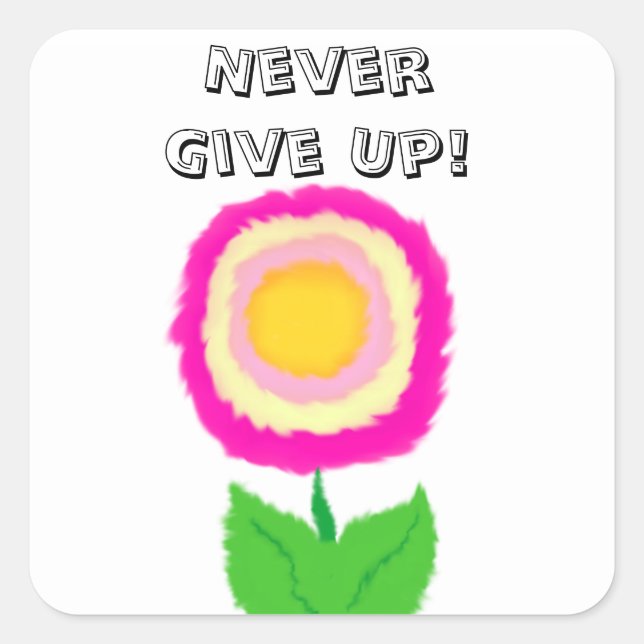 Autocollant motivationnel Fleur Rose et Jaune (Devant)